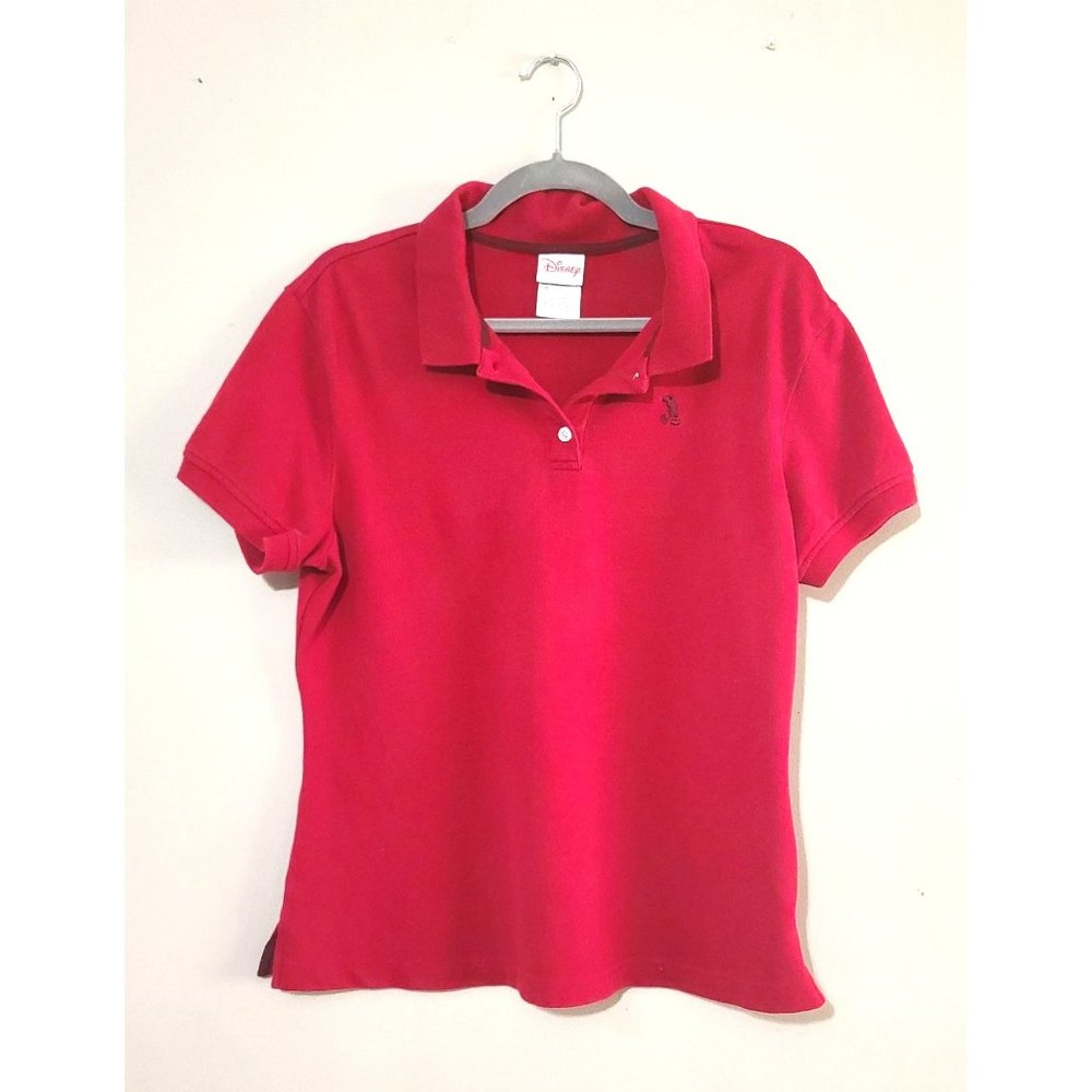 Disney Shopping Mickey Mouse Woman’s Short Sleeve Polo Shirt Red